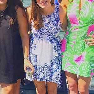 Free People High Low Summer Dress, Cotton with Sexy Lace Open Back, Size XS